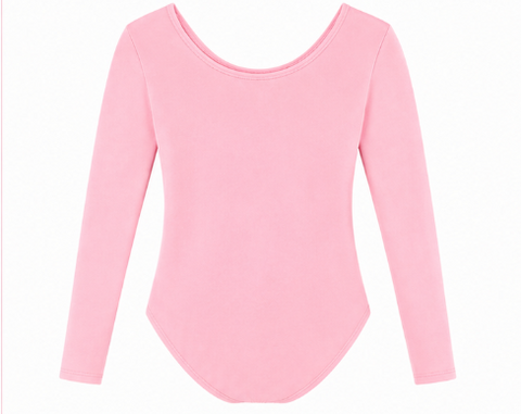 Moret Kids Girls' Ballet and Dance 3/4 Sleeve Leotard - Classic Cotton Stretch Studio Practice Outfit for Gymnastics Recitals Winter and Performance, Pink, Medium