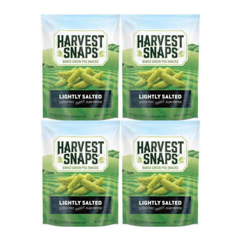 Snack Pack Harvest Snaps Veggie Chips – Lightly Salted Healthy Snacks, 4-Pack of Crunchy Baked Snack Bags, Gluten-Free, High Fiber, Low Calorie, Perfect for On-the-Go