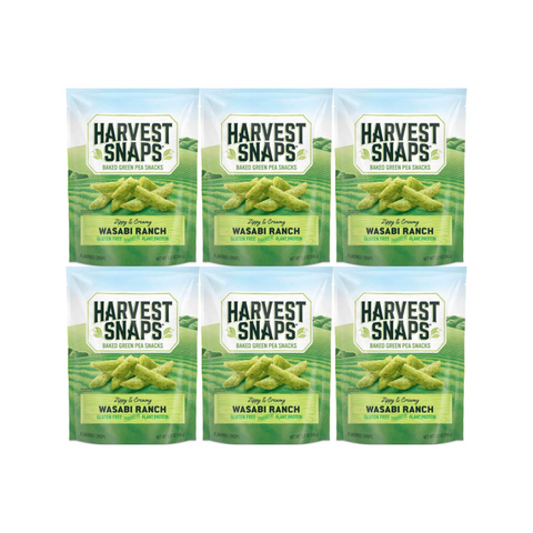 Snaps Veggie Chips, Wasabi Ranch Flavor, Baked Snack Crisps, Gluten-Free and Plant-Based, 6-Pack, Perfect for On-the-Go Snacking