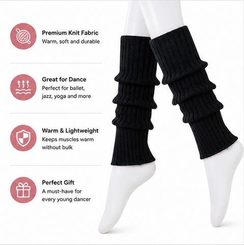 Moret Kids Girls' Ballet and Dance 3-Pack Silver Lurex Legwarmers - Sparkling Glitter 80s Costume Accessories for Gymnastics Warm Up and Active Play, Black, One Size