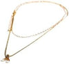 Charming Charlie 2-Layered Gold-Plated Necklace - Chain Link and Curb Chain with Rainbow P - Image 3