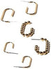 Charming Charlie 3 Pairs of Gold-Plated Assorted C-Hoop Earrings - Unleash Your Inner Eleg - Image 3