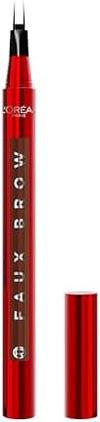 L'Oreal Paris Faux Brow, Hair-Like, Filling Eyebrow Pen with Double-Brush Tip, Fast & Precise Eyebrow Makeup, Light Brunette, 0.04 Fl Oz - Personal Care