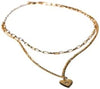 Charming Charlie 2-layered Gold Plated Chain Link Antique Necklace With Heart Pendant Feat - Image 3