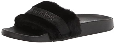 Calvin Klein Women's ANZEN Slide Sandal, Black (001), Size 10