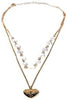 Charming Charlie 2-Layered Gold-Plated Necklace with Beaded Chain and Curb Chain, Adorned  - Image 3