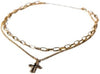 Charming Charlie 2-Layered Cross Pendant Gold Plated Necklace: Elegant and Meaningful Neck - Image 2