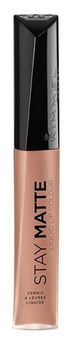 Rimmel London Stay Matte Liquid Lip Color with Full Coverage Kiss-Proof Waterproof Matte Lipstick Formula that Lasts 12 Hours - 710 Latte To Go, .21oz