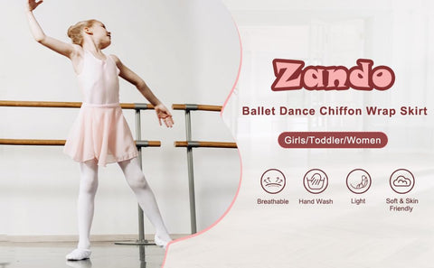 Moret Kids Girls' Ballet and Dance Chiffon Wrap Skirt - Combination Pack (Black & Pink) - Lightweight Practice Recital Tutu Skirt, X-Small