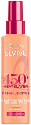 L'Oreal Paris Elvive Dream Lengths Heat Slayer Pre-Iron Spray Leave-In, 4.4 Ounce - Personal Care