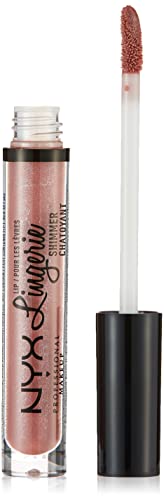 NYX PROFESSIONAL MAKEUP Lip Lingerie Shimmer, Lip Gloss - Honeymoon, Mauve Pink