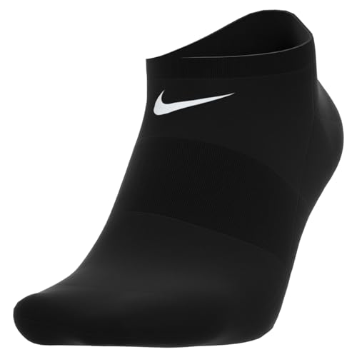 Nike Everyday Cushion No Show Socks, Unisex Nike Socks, Black/White, M (Pack of 6 Pairs of Socks)