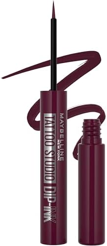 MAYBELLINE Tattoo Studio Dip-Ink Liquid Eyeliner, Waterproof Eyeliner With Up to 24 Hour Wear, Burgundy Boost, 1 Count