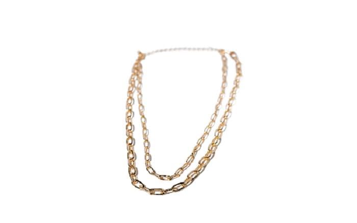 Double Layer Gold Chain Link Necklace by Charming Charlie's - Chic, Effortless Elegance for Women