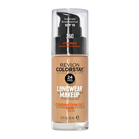 Revlon Colorstay Longwear Makeup Combo/Oily, 260 Light Honey, 1 fl oz - Personal Care