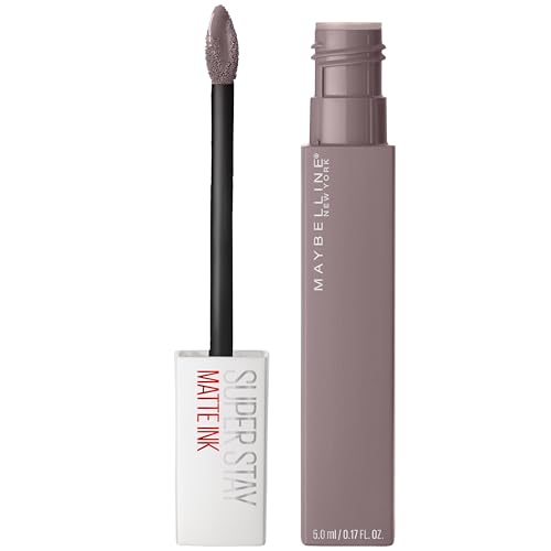 Maybelline Super Stay Matte Ink Liquid Lipstick Makeup, Long Lasting High Impact Color, Up to 16H Wear, Huntress, Muted Grey, 1 Count, Packaging May Vary