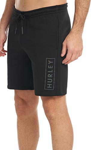 Hurley Men's Boxed Logo Fleece Short, Black, Medium