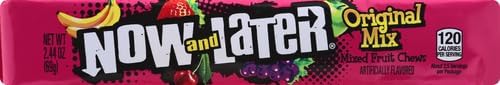 Now & Later Mixed Fruit Chewy Candy 2.44 oz. - Case of: 2424