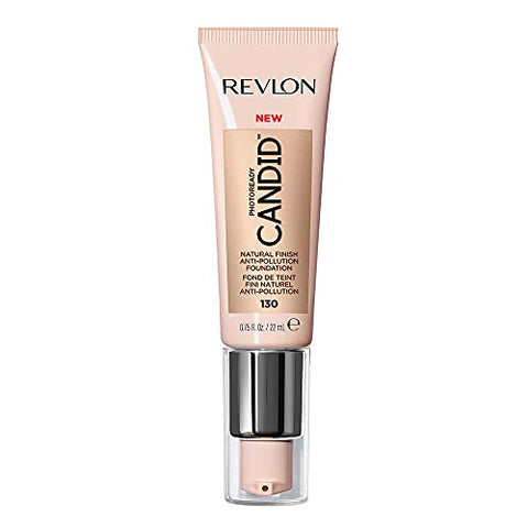 Revlon PhotoReady Candid Natural Finish Foundation, with Anti-Pollution, Antioxidant, Anti-Blue Light Ingredients, 130 Ivory, 0.75 fl. oz. - Personal Care