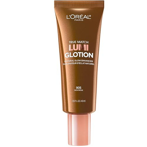 L'Oreal Paris Makeup True Match Lumi Glotion, Natural Glow Enhancer, Illuminator Highlighter, Bronzing Drops For a Sun-Kissed Glow, 905 Rich - Personal Care