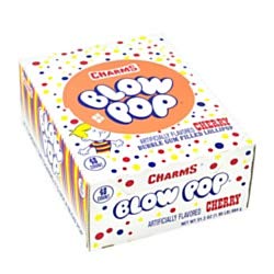 Charms Blow Pop Lollipops - Individually Wrapped Dual Candy and Gum Suckers - Peanut Free, Gluten Free - Bulk Treat for Kids and Adults – Cherry