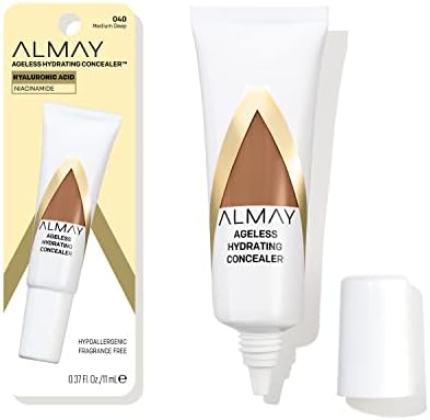 Almay Anti-Aging Concealer, Face Makeup with Hyaluronic Acid, Niacinamide, Vitamin C & E, Hypoallergenic, -Fragrance Free, 040 Medium Deep, 0.37 Fl Oz (Pack of 1)