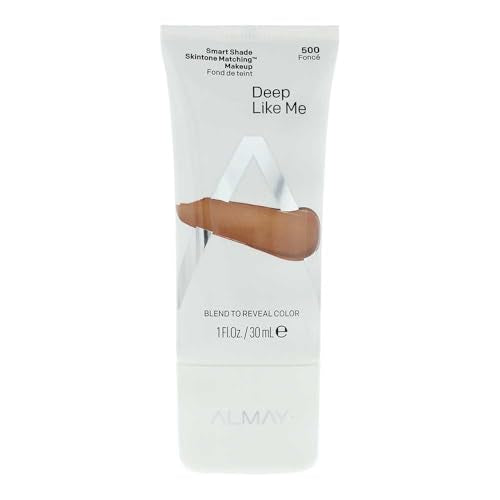 Almay Smart Shade Skintone Matching Makeup, Medium Coverage Natural Finish Foundation with SPF 15, Hypoallergenic, Cruelty Free, -unscented, Dermatologist Tested, 500 Deep Like Me, 1 oz