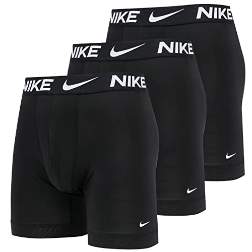 Nike Men`s Essential Micro Long Leg Boxer Briefs 3 Pack (X-Large, Black(KE1026-001)/W)