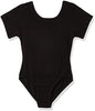 Jacques Moret Big Girls' Dance Short Sleeve Basic Leotard, Black Nylon, Large - Image 4