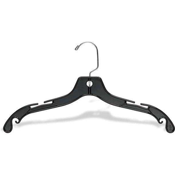 Hangon Plastic Clothes Hangers Set of 10 Heavy Duty - 17 Inch Dress, T-Shirts, Shirt Hangers Closet Organization Solution Clear Hangers for Home, Retail Easy to Use and Durable