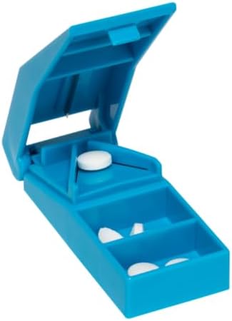 Acu-Life Pill Cutter with Storage, Cut Pills, Vitamins and Tablets, Blue