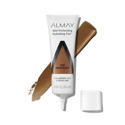 Almay Skin Perfecting Hydrating Tint Foundation, 160 Mahogany, 0.94 fl oz - Personal Care