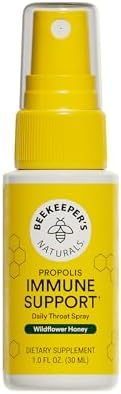 Beekeeper's Naturals Propolis Throat Spray for Daily Immune Support, 1 oz