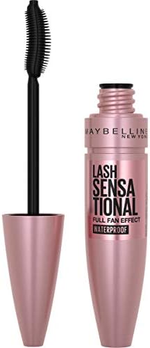 Maybelline Lash Sensational Waterproof Mascara, Lengthening and Volumizing for a Full Fan Effect, Brownish Black, 1 Count
