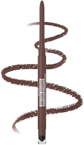 Maybelline Tattoo Studio Automatic Gel Pencil Waterproof Eyeliner, Blendable, Smudge Resistant, Matte Eyeliner For Up To 36HR Wear, Expressotini (Smokey Brown), Packaging May Vary