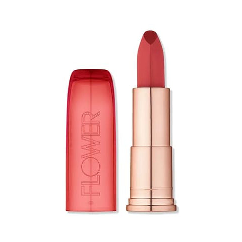 Flower BEAUTY By Drew Barrymore Perfect Pout Moisturizing Lipstick - Soothes Lips + Hydrates - Creamy Lip Tint + Natural Looking Shine + Buildable Color - Cruelty-Free + Vegan (Rose Petal)
