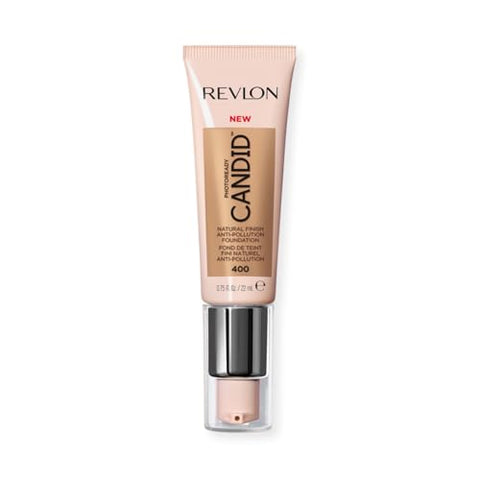 Revlon PhotoReady Candid Natural Finish Foundation, with Anti-Pollution, Antioxidant, Anti-Blue Light Ingredients, 400 Macadamia, 0.75 fl. oz. - Personal Care