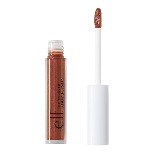 e.l.f. Lip Lacquer, Nourishing, Non-Sticky Ultra-Shine Lip Gloss With Sheer Color, Infused With Vitamins A & E, Vegan & Cruelty-Free, Love Bite