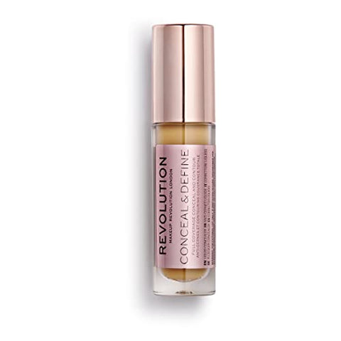 Makeup Revolution Conceal and Define Concealer, Full Coverage & Matte Finish, C11.5 for Medium/Tan Skin Tones, Vegan & Cruelty-Free, 0.7 Fl Oz - Personal Care