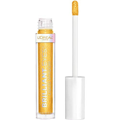 L’Oréal Paris Brilliant Eyes Shimmer Liquid Eye Shadow Makeup, Crown Gold, 0.1 oz. - Personal Care