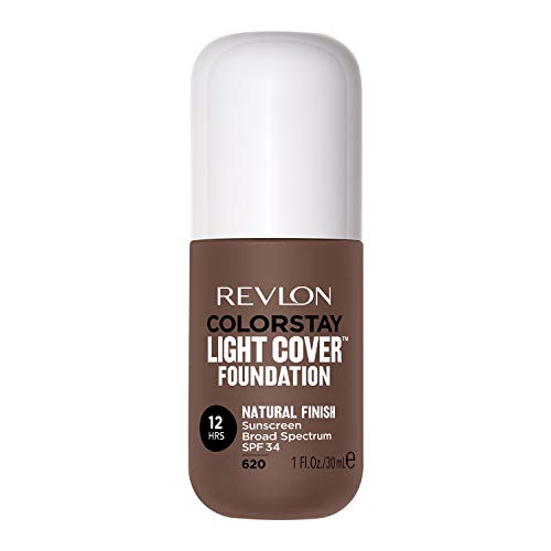 Revlon ColorStay Light Cover Liquid Foundation, Hydrating Longwear Weightless Makeup with SPF 35, Light-Medium Coverage for Blemish, Dark Spots & Uneven Skin Texture, 620 Java, 1 fl. oz.