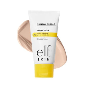 E.L.F. SKIN Suntouchable Whoa Glow SPF 30, Sunlight | Face Sunscreen & Makeup Primer with Hyaluronic Acid, Vegan & Cruelty-Free - Personal Care