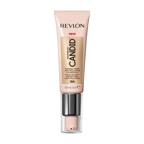 Revlon PhotoReady Candid Natural Finish Foundation, with Anti-Pollution, Antioxidant, Anti-Blue Light Ingredients, 150 Crème Brulee, 0.75 fl. oz. - Personal Care