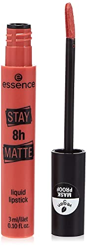 Essence Stay Matte 8h Liquid Lipstick, Long-Lasting Matte Finish, Down to Earth (03)