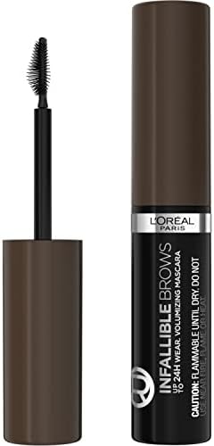 L'Oreal Paris Infallible Volumizing 24H Wear Brow Mascara, Long Lasting Eyebrow Makeup for 2X Fuller Eyebrows, 3.0 Soft Black, 0.13 Fl Oz - Personal Care