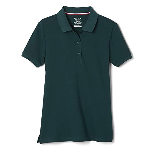 French Toast Girls Size' Short Sleeve Stretch Pique Polo Shirt (Standard, Hunter Green, 18-20 Plus