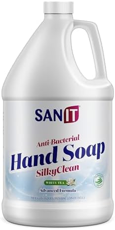 Sanit Silky Clean Antibacterial Liquid Gel Hand Soap Refill - Advanced Formula with Coconut Oil and Aloe Vera - All-Natural Moisturizing Hand Wash - Made in USA, Lavender, 1 Gallon