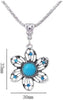 BIG TOP DEALS USA Elegant Silver Blue Stone Turquoise Hollow Flower Earring Necklace Set – - Image 5