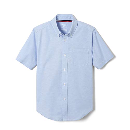 French Toast Boys' Little Short Sleeve Oxford Dress Shirt (Standard & Husky), Light Blue Stretch, 6