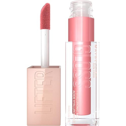 Maybelline Lifter Gloss, Hydrating Lip Gloss with Hyaluronic Acid, High Shine for Plumper Looking Lips, Silk, Warm Mauve Neutral, 0.18 Ounce - Personal Care